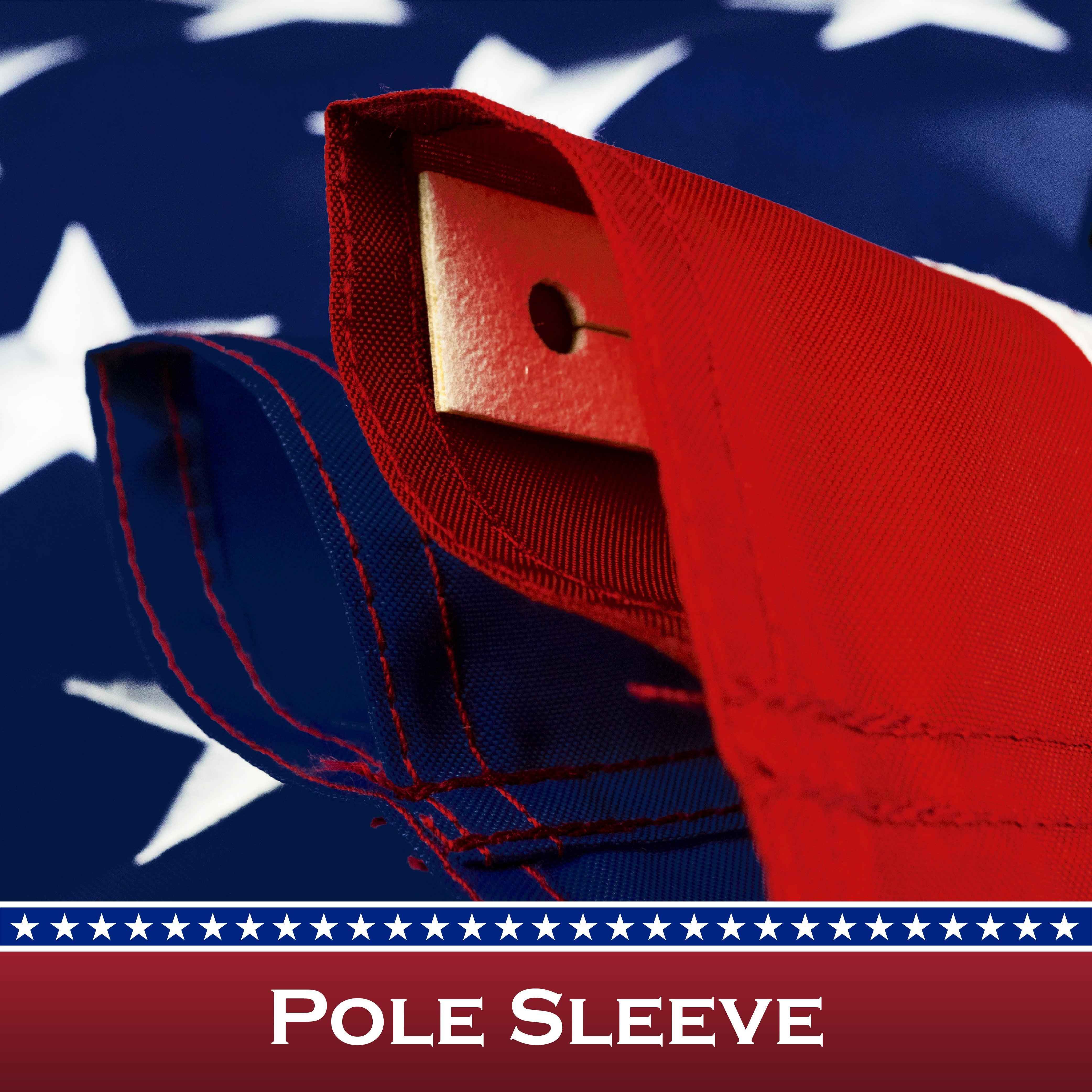 USA American Flag 3x5 Ft 3-Pack Pole Sleeve Embroidered Polyester By G128