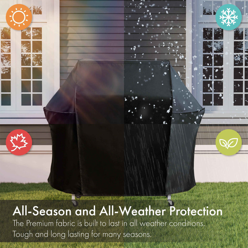 G128 Black Grill Cover | 60 inch | Gas Grill Cover Waterproof, UV Resistant BBQ Grill Cover, Fits Most Brands of Grills