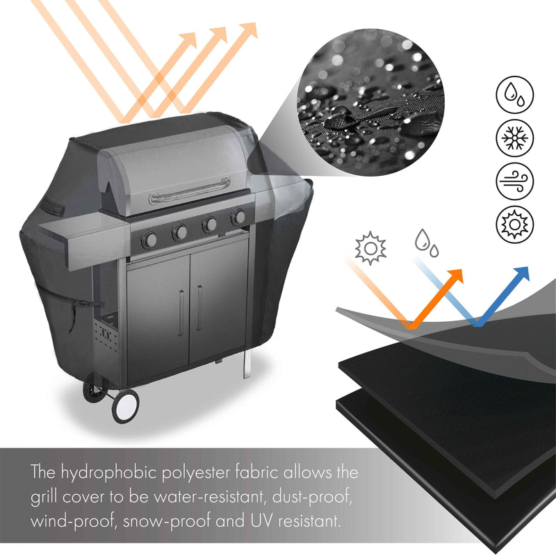 G128 Black Grill Cover | 60 inch | Gas Grill Cover Waterproof, UV Resistant BBQ Grill Cover, Fits Most Brands of Grills