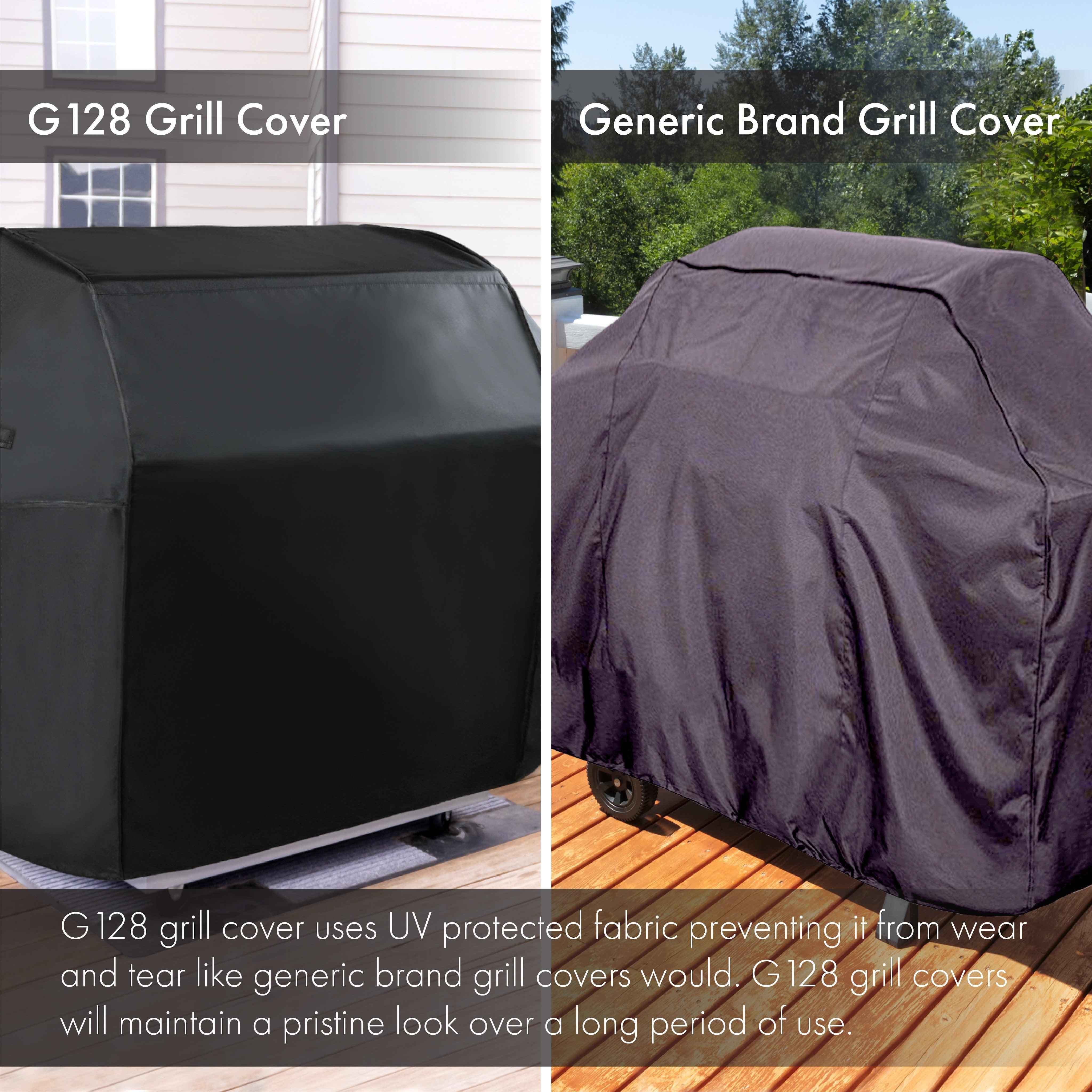 G128 Black Grill Cover | 60 inch | Gas Grill Cover Waterproof, UV Resistant BBQ Grill Cover, Fits Most Brands of Grills