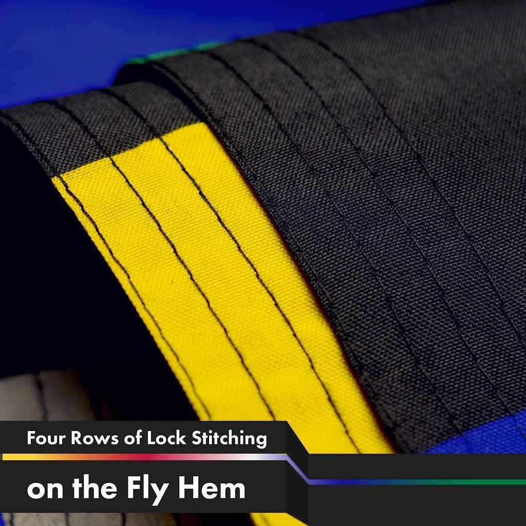 G128 Thin Line Civil Services Flag | 3x5 Ft | Printed 150D Polyester - Gray, Yellow, Red, White, Blue, Green Line, Indoor/Outdoor, Vibrant Colors, Brass Grommets, Quality Polyester, Much Thicker More Durable Than 100D 75D Polyester