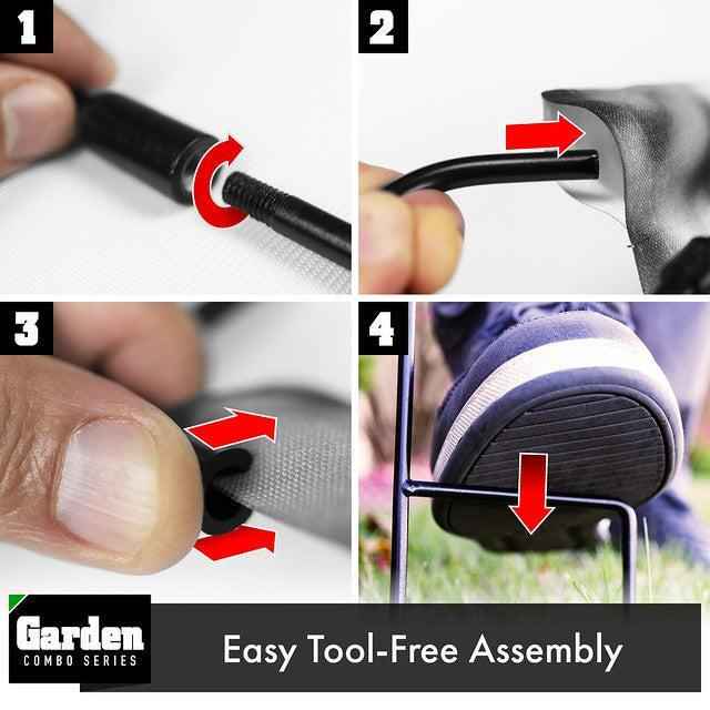 G128 Combo Pack: Garden Flag Stand Black 36x16 Inch & Garden Flag Welcome Three Penguins 12x18 Inch