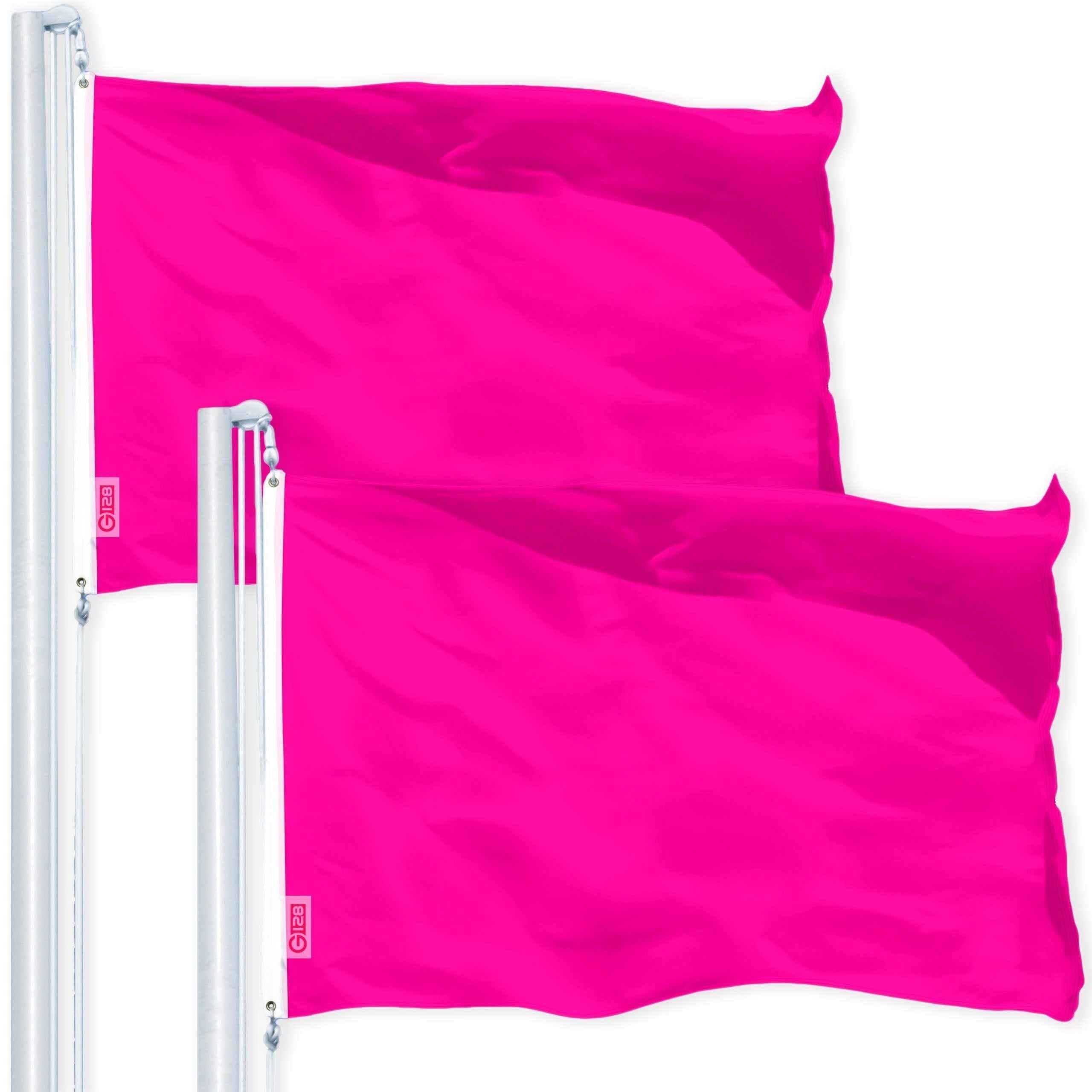 Solid Magenta Color Flag 3x5 Ft 2-Pack Printed 150D Polyester By G128