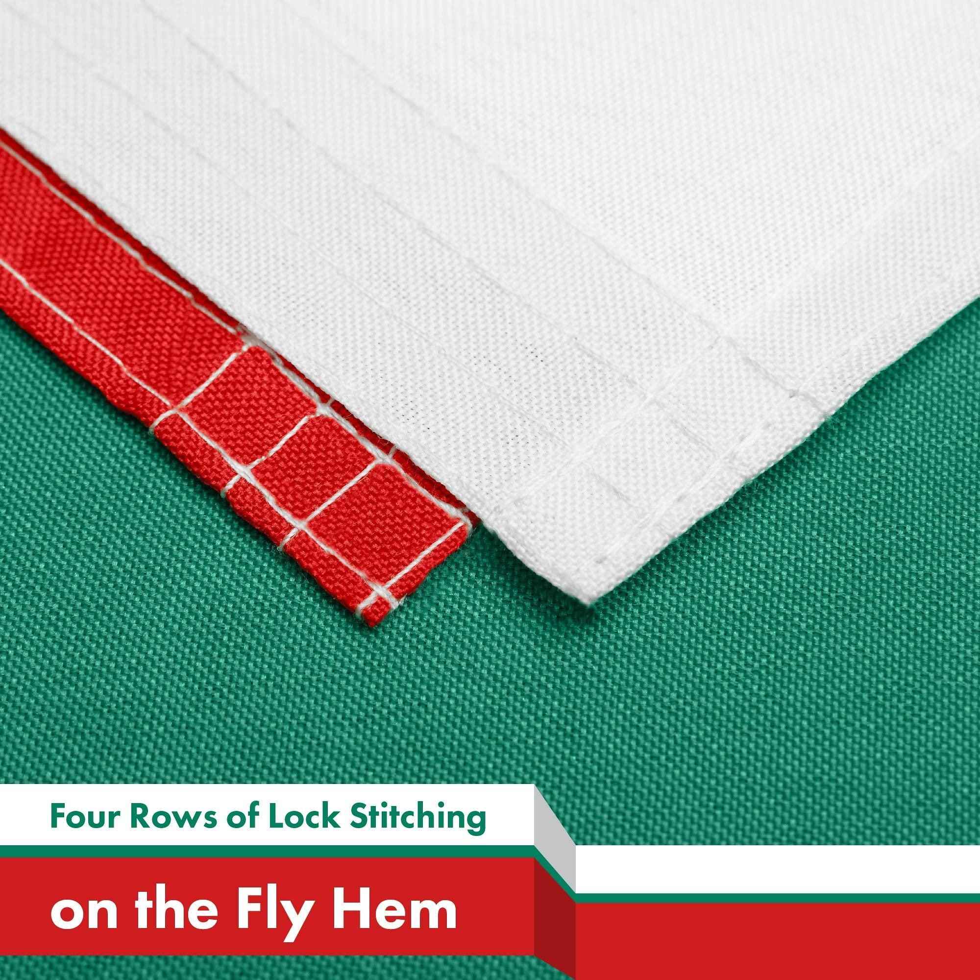 G128 2 Pack: Bulgaria Bulgarian Flag | 3x5 Ft | Printed 150D Polyester - Indoor/Outdoor, Vibrant Colors, Brass Grommets, Quality Polyester, Much Thicker More Durable Than 100D 75D Polyester