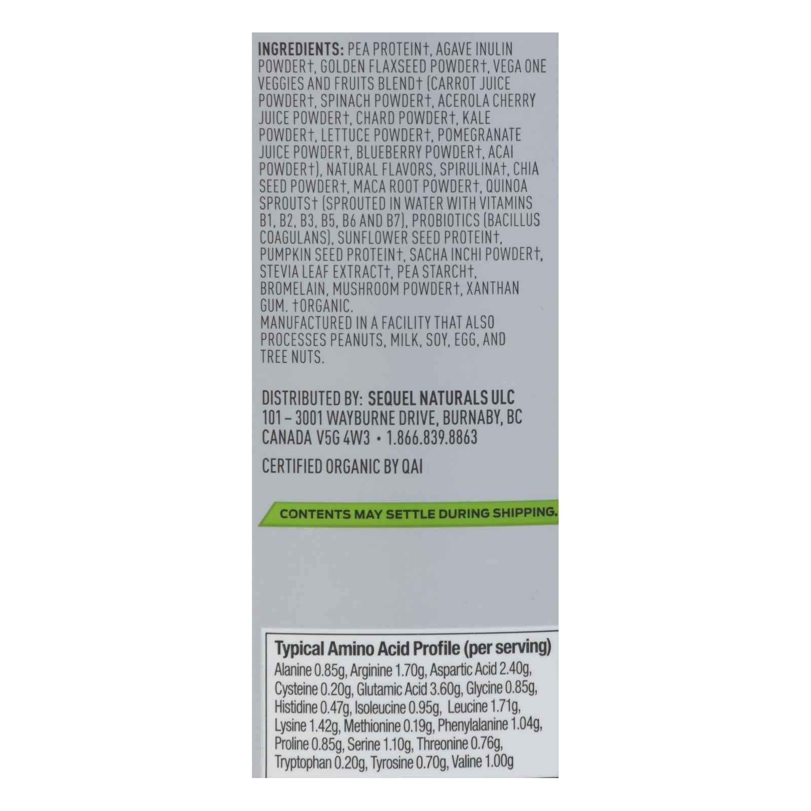 Vega - Shake Mix Organic French Vanilla - 1 Each-12.2 Ounces