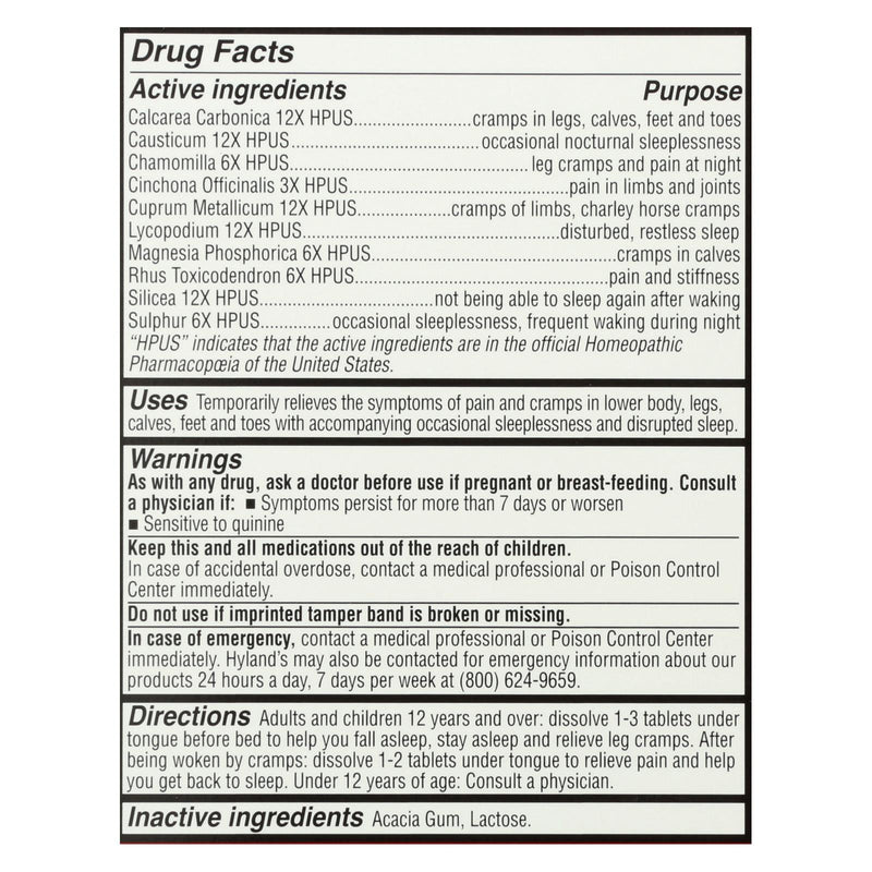 Hyland's - Leg Cramp Relief Pm - Case Of 3-50 Tablets - GreatEagleInc