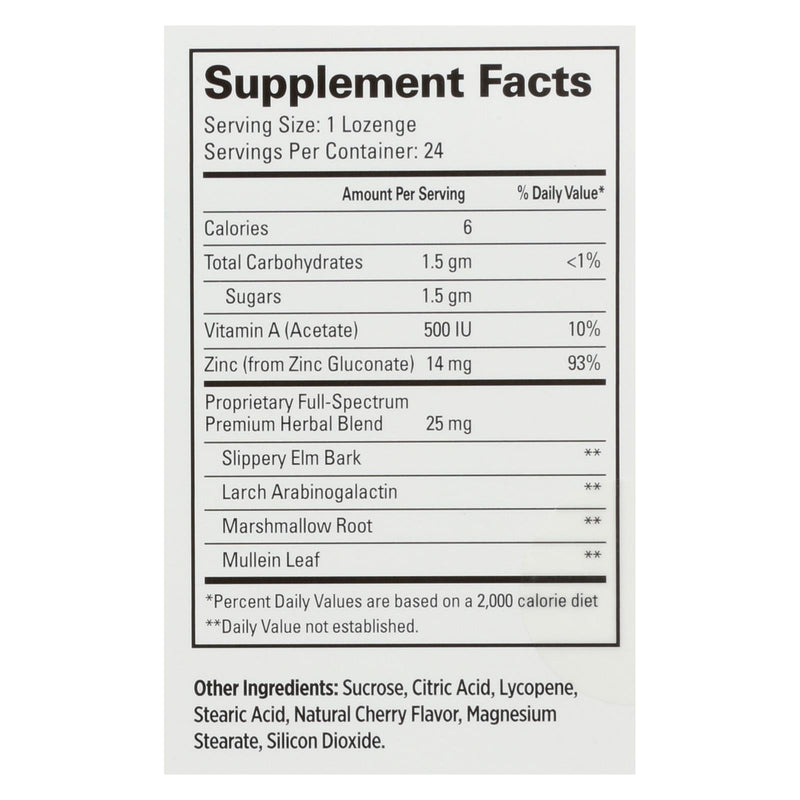 Quantum Research Cold Season Plus Zinc - Cherry - 24 Lozenges - Eco-Friendly Home & Grocery