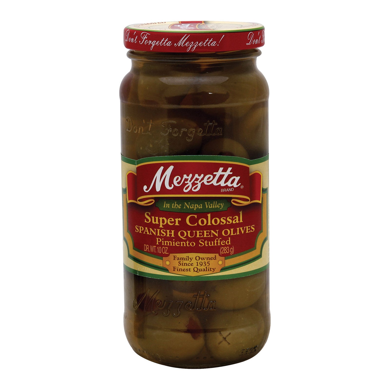 Mezzetta Super Colossal Pimiento Stuffed Spanish Queen Olives - Case Of 6 - 10 Oz. - GreatEagleInc