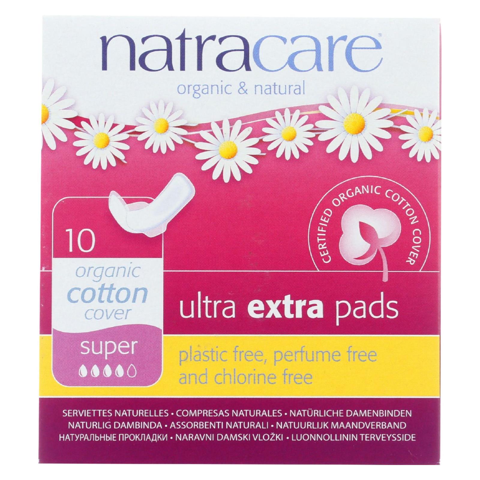 Natracare  Ultra Extra Pads W/wings - Super - 10 Count - GreatEagleInc