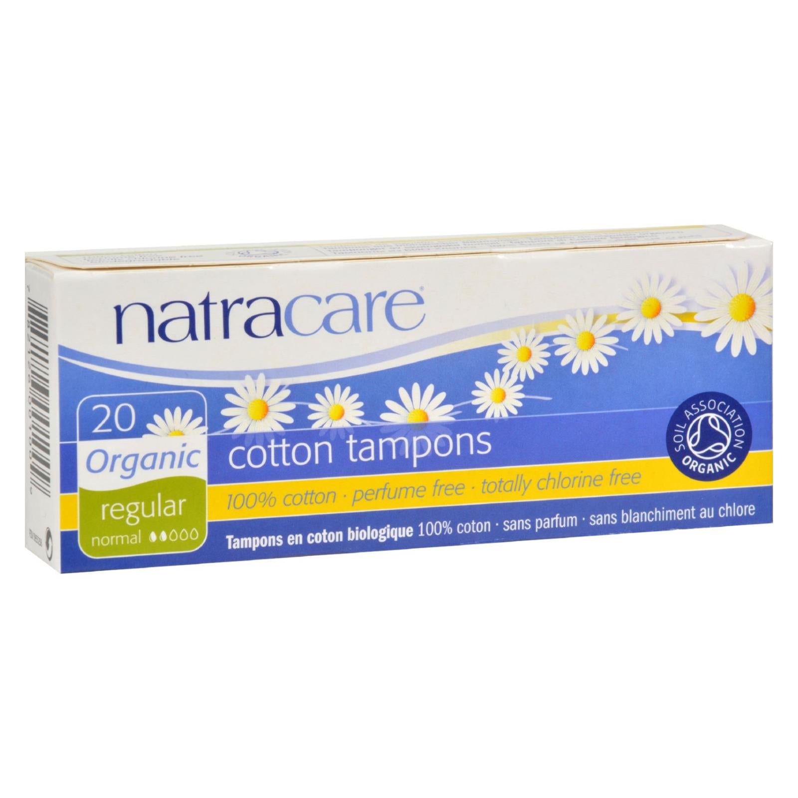 Natracare 100% Organic Cotton Tampons Regular - 20 Tampons - Eco-Friendly Home & Grocery