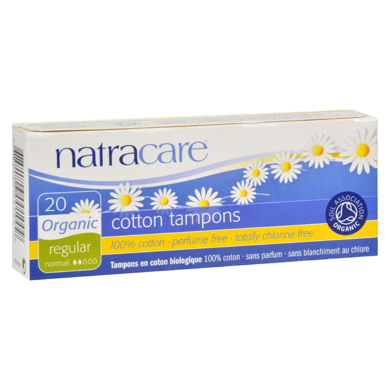 Natracare 100% Organic Cotton Tampons Regular - 20 Tampons - Eco-Friendly Home & Grocery