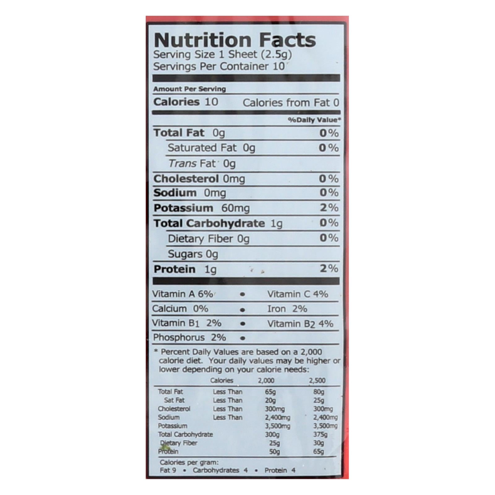 Emerald Cove Organic Pacific Sushi Nori - Toasted - Silver Grade - 10 Sheets - Case Of 6 - GreatEagleInc