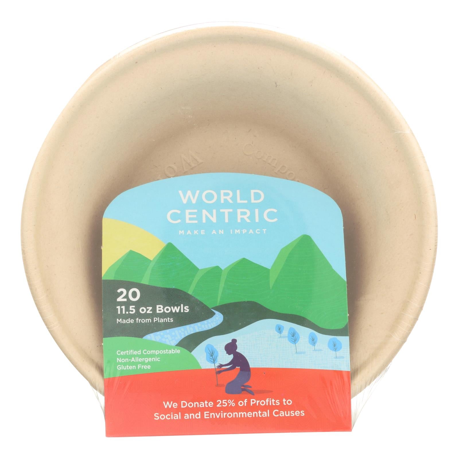 World Centric Wheat Straw Bowl - Case Of 12 - 20 Count - GreatEagleInc
