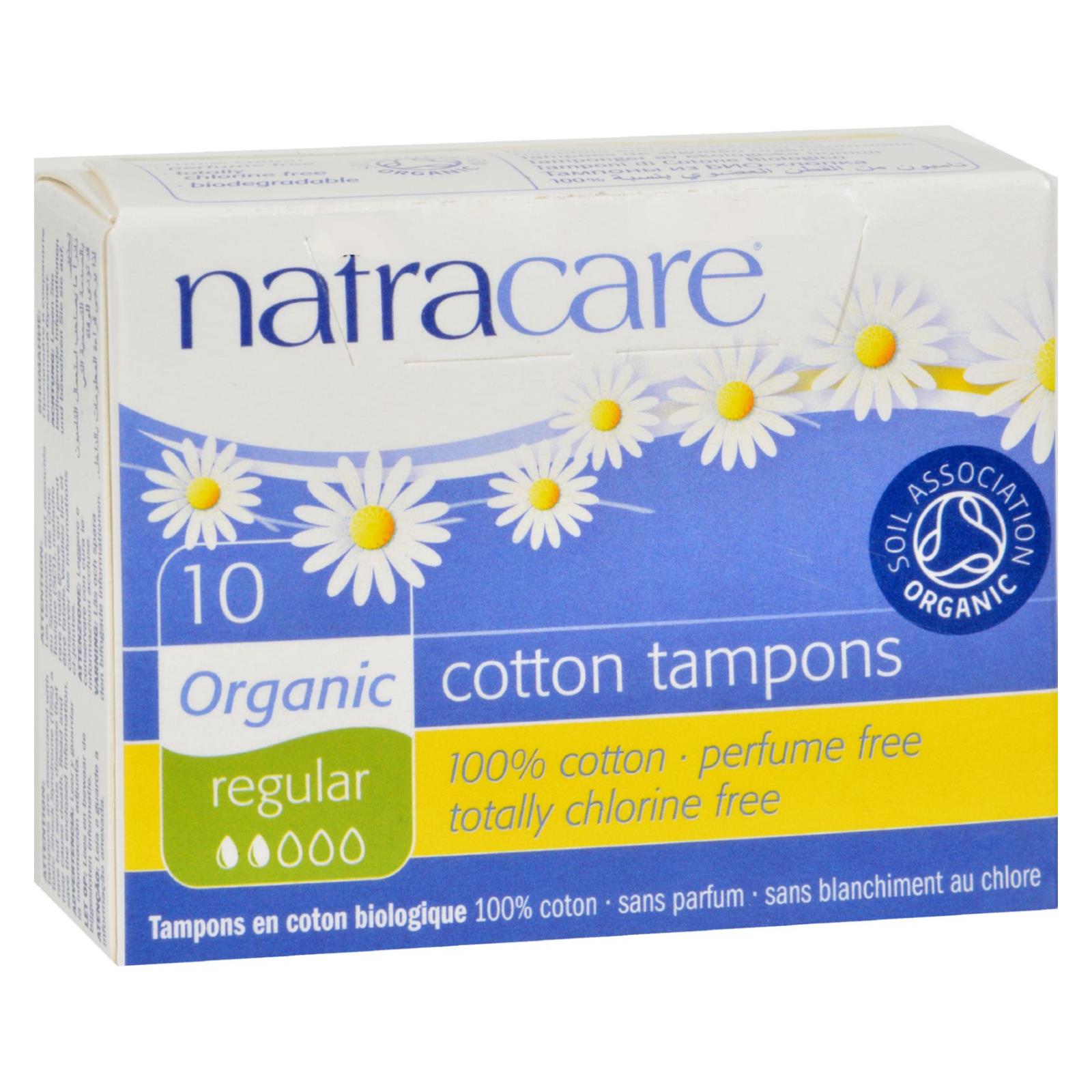Natracare 100% Organic Cotton Tampons - Regular - 10 Pack - GreatEagleInc