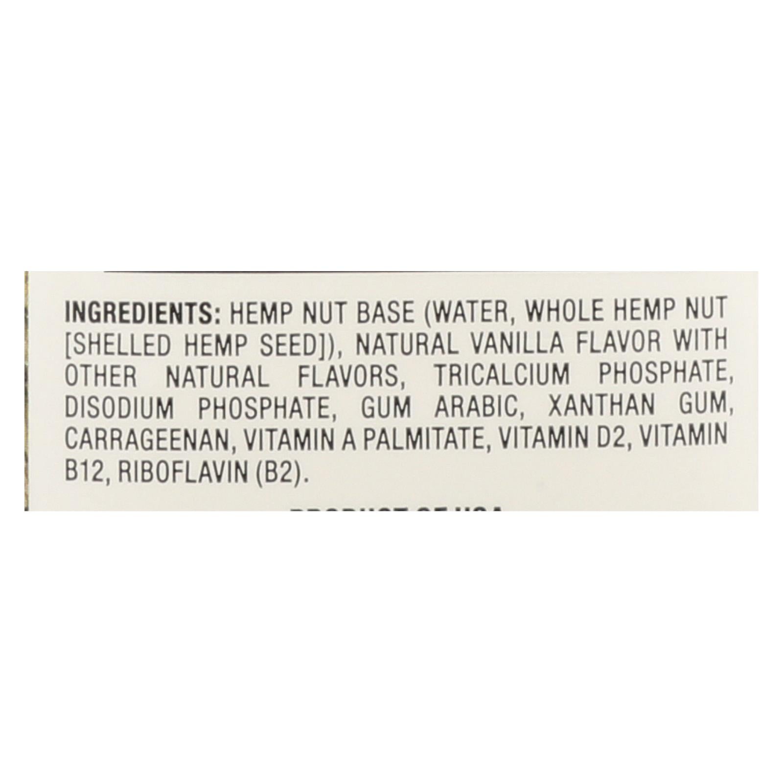 Pacific Natural Foods Hemp Vanilla - Unsweetened - Case Of 12 - 32 Fl Oz. - GreatEagleInc