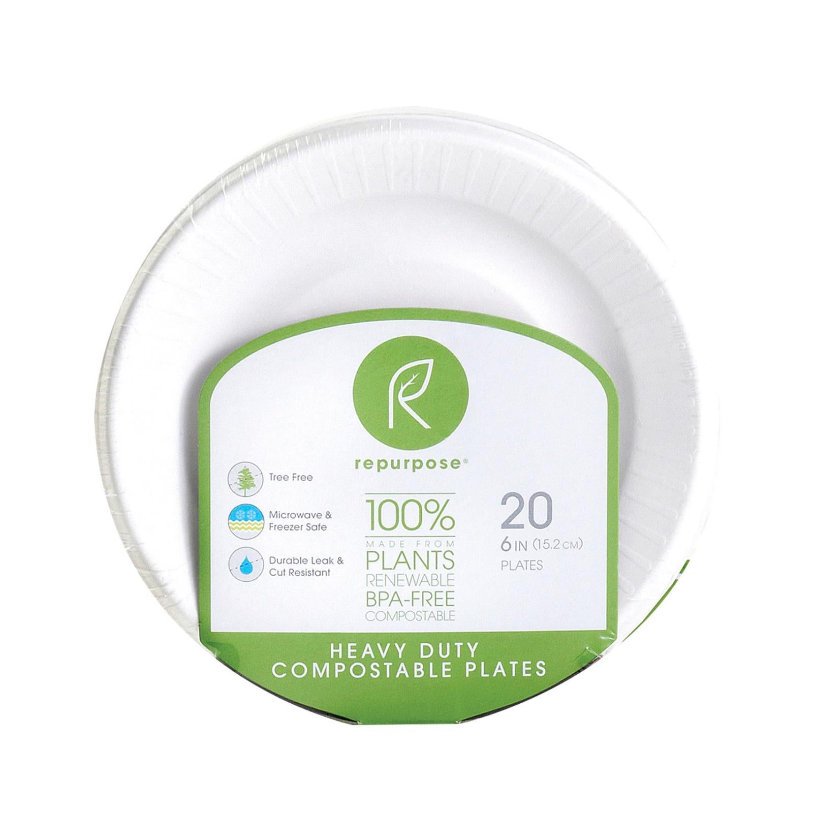 Repurpose Compostable Bagasse Plates - Case Of 24 - 20 Count - GreatEagleInc