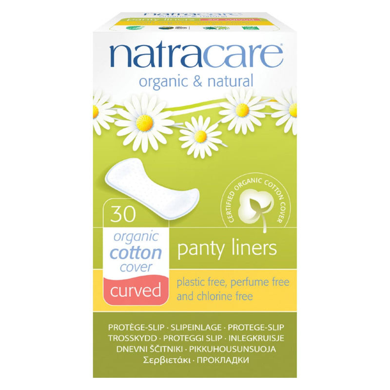 Natracare Natural Curved Panty Liners - 30 Pack - Eco-Friendly Home & Grocery