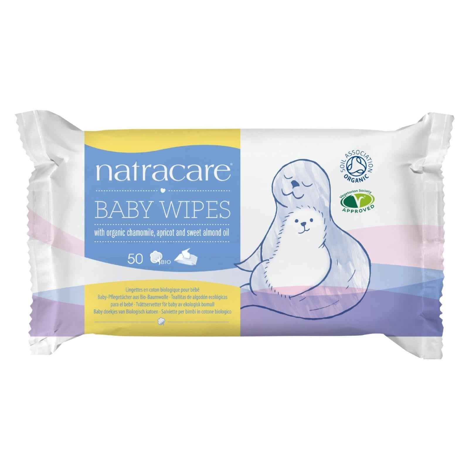 Natracare Organic Cotton Baby Wipes - 50 Pack