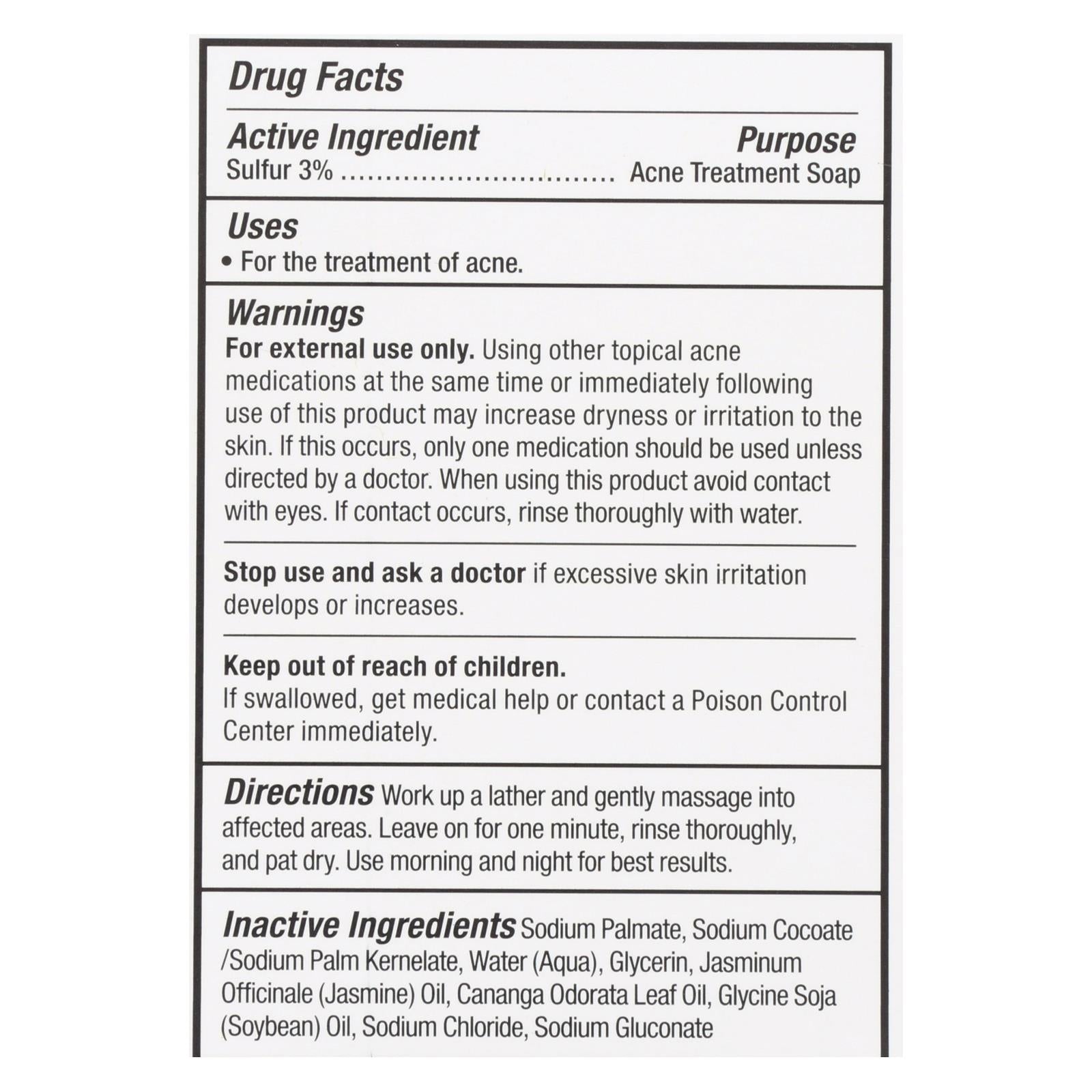 Grandpa's Thylox Acne Treatment Bar Soap With Sulfur - 3.25 Oz - GreatEagleInc