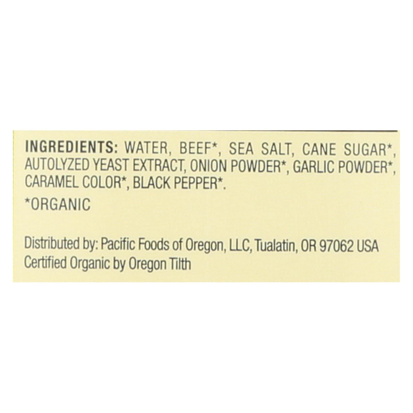 Pacific Natural Foods Beef Broth - Case Of 12 - 32 Fl Oz. - GreatEagleInc