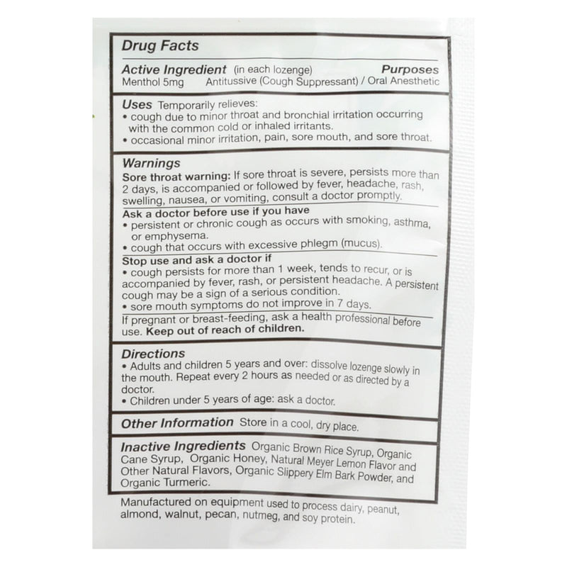 Quantum Research Organic Cough Relief Lozenges - Meyer Lemon & Honey - 18 Count - Eco-Friendly Home & Grocery