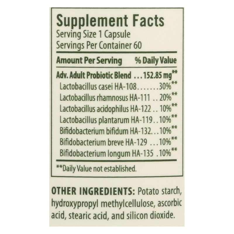 Flora Advanced Adult's Probiotic Dietary Supplement  - 1 Each - 60 Cap - GreatEagleInc