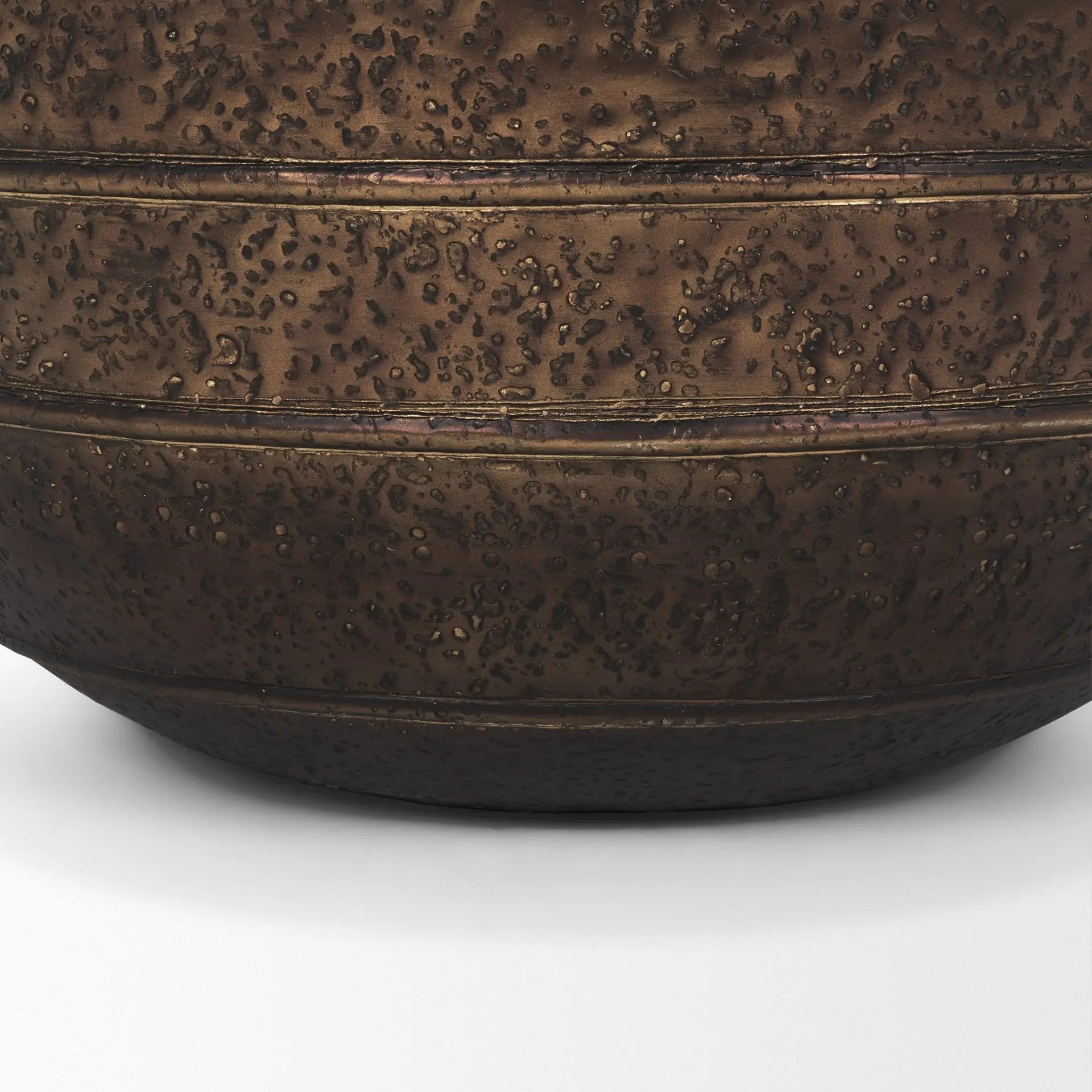 19" Antiqued Brass Metal Round Floor Vase Homeroots Home Decor