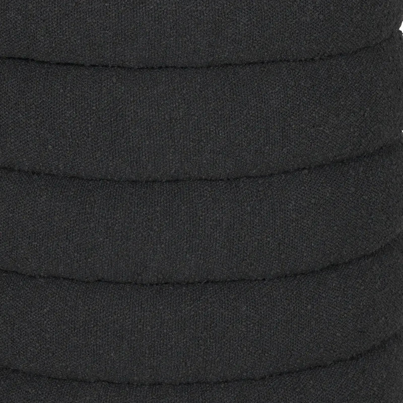 19" Black Boucle Round Storage Ottoman Homeroots Living Room