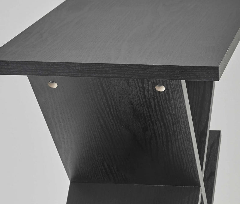 19" Black Solid Wood Pedestal Console Table Homeroots Living Room