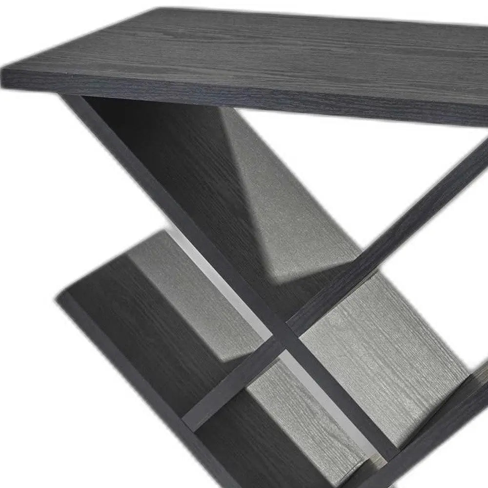 19" Black Solid Wood Pedestal Console Table Homeroots Living Room