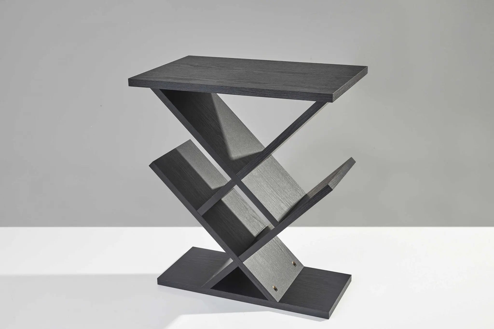 19" Black Solid Wood Pedestal Console Table Homeroots Living Room