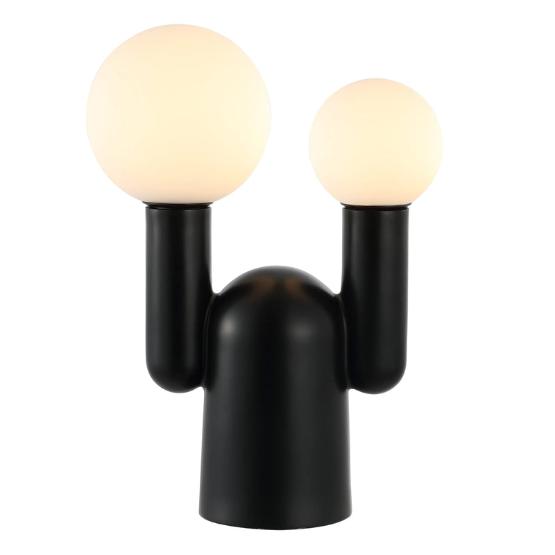 19" Black Two Light Novelty Globe Lamp Homeroots Lighting