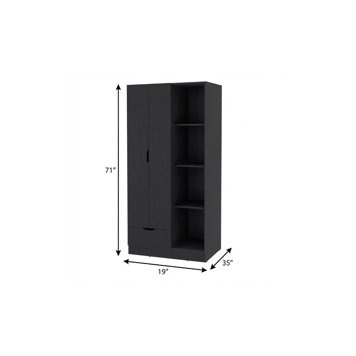 19" Black Wood Corner Accent Chest Homeroots Kitchen & Dining