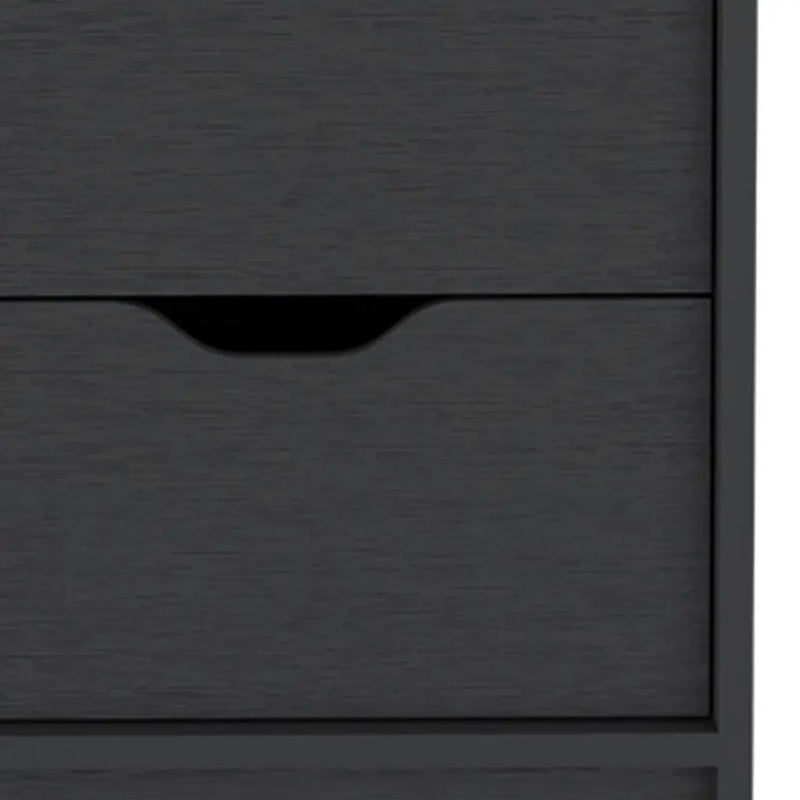 19" Black Wood Two Drawer Nightstand Homeroots Bed & Bath