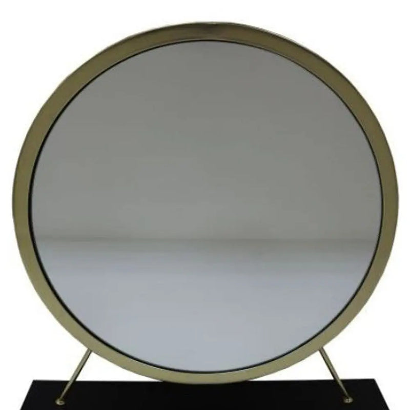 19" Brass Round Metal Framed Freestanding Mirror Homeroots Bed & Bath