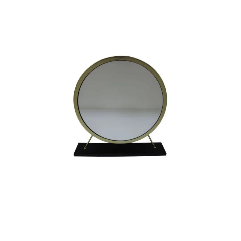19" Brass Round Metal Framed Freestanding Mirror Homeroots Bed & Bath
