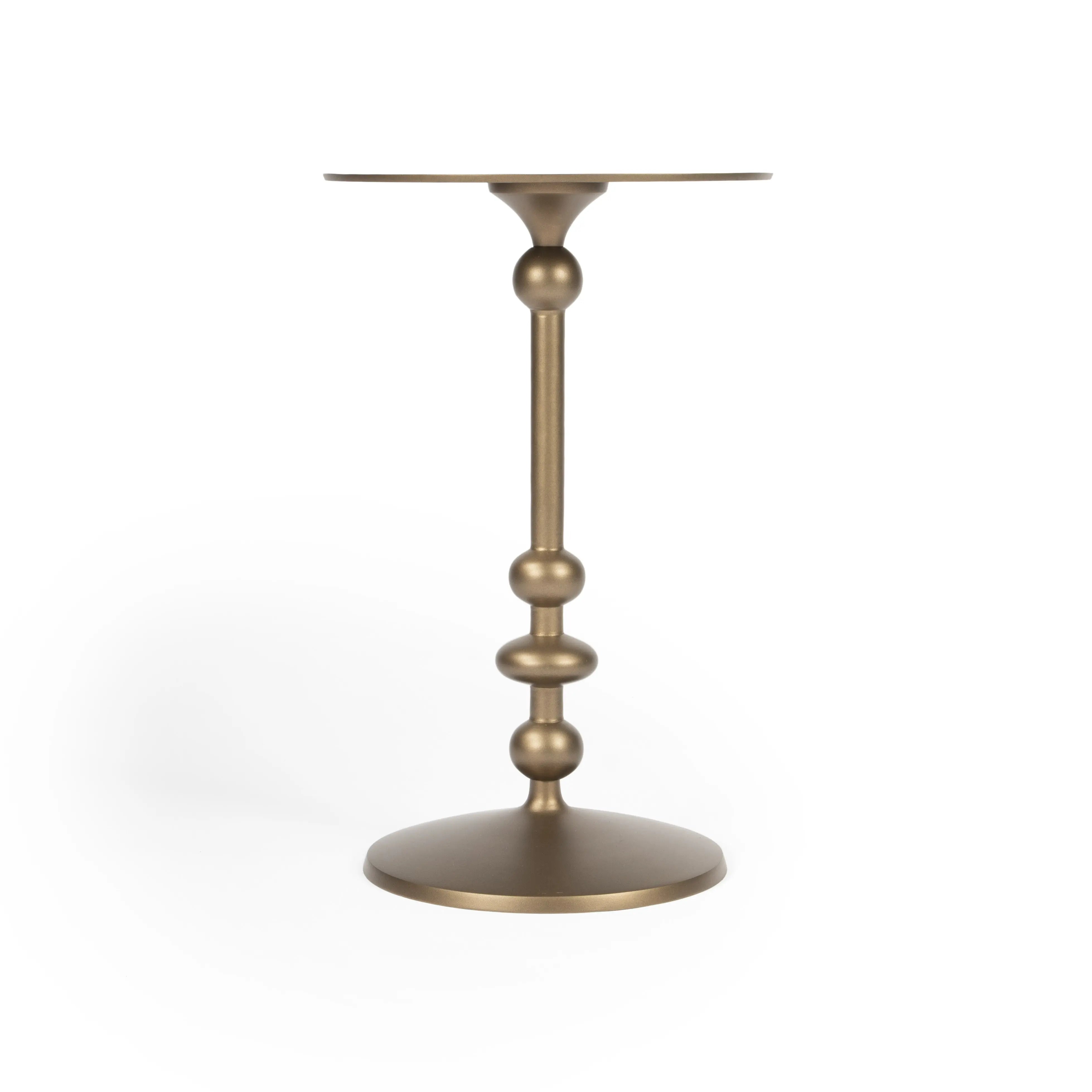 19" Bronze Aluminum Round Drink Size Pedestal End Table - GreatEagleInc