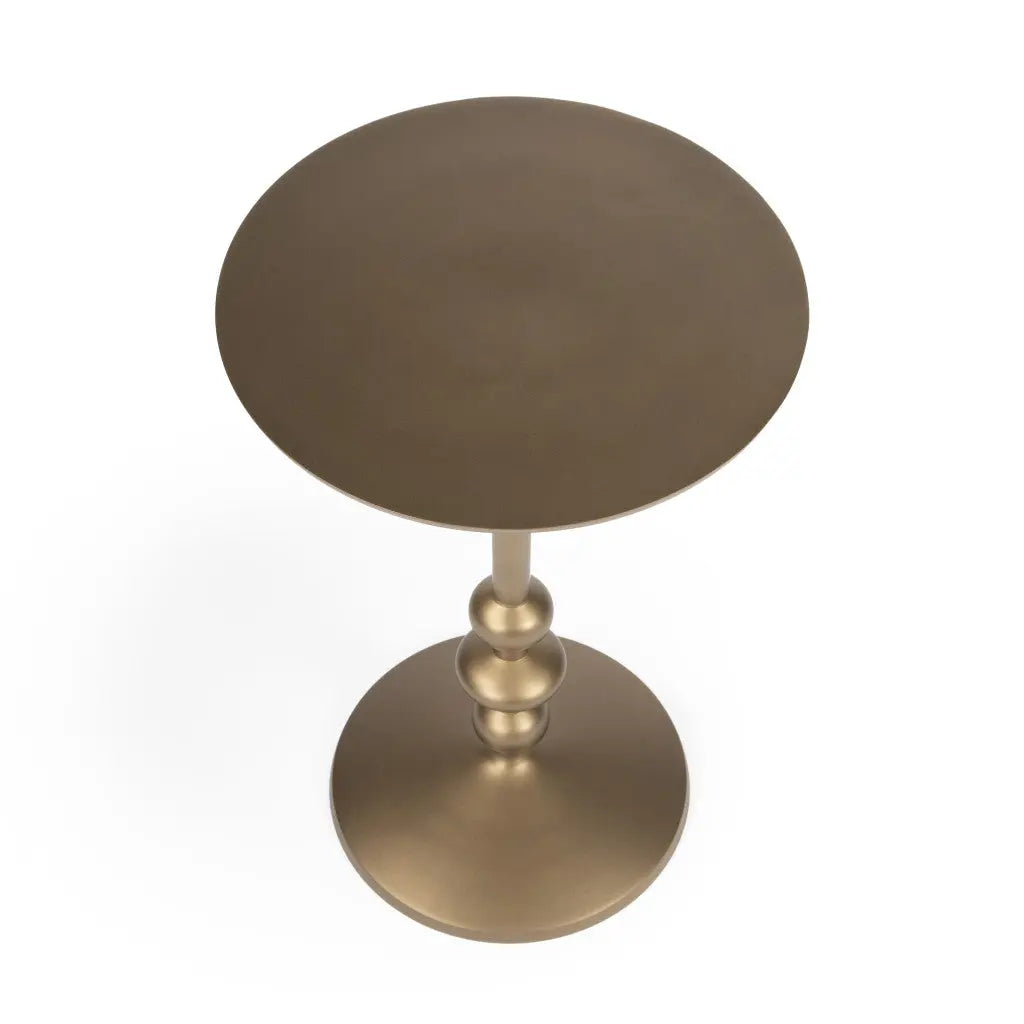 19" Bronze Aluminum Round Drink Size Pedestal End Table - GreatEagleInc