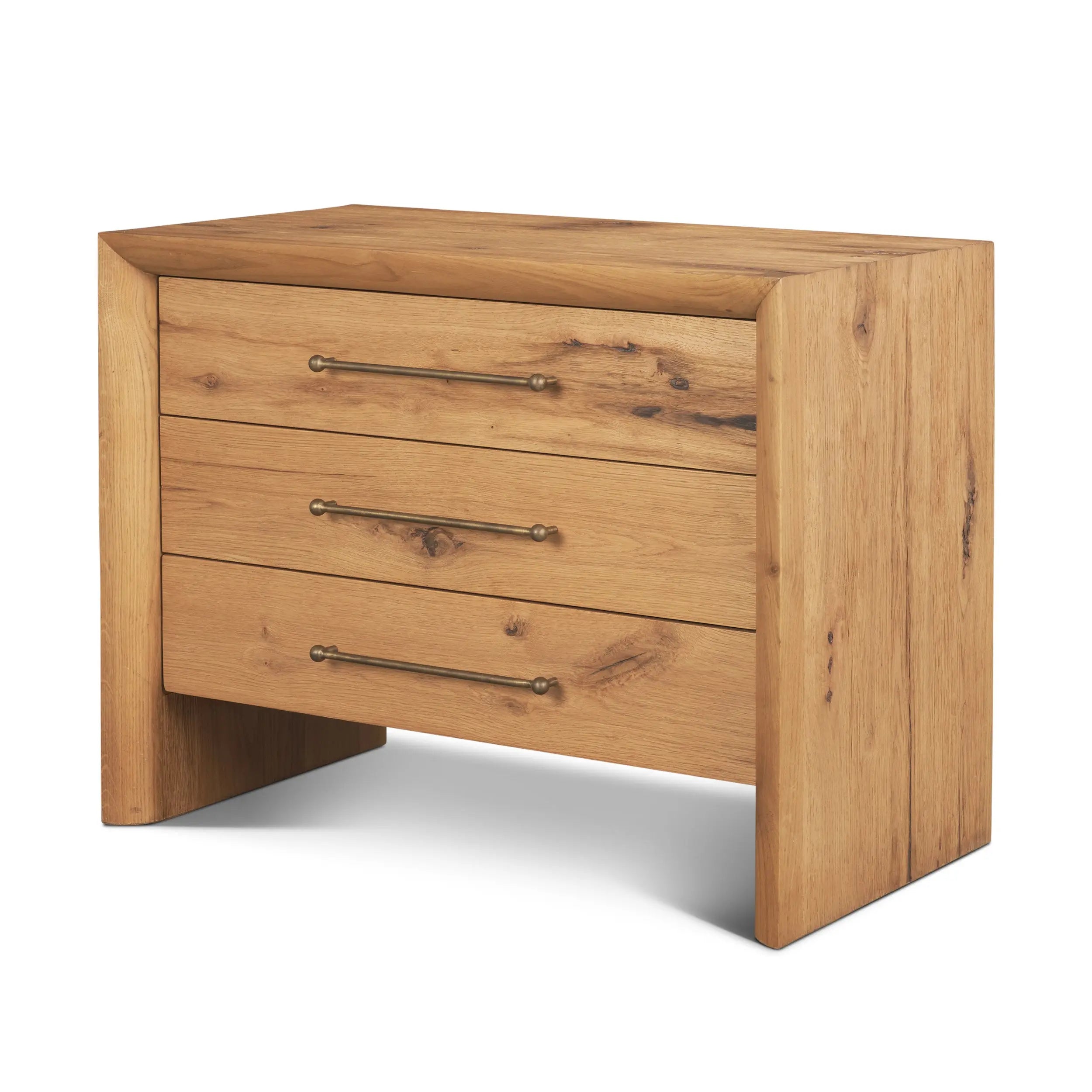 19" Brown Solid Wood Accent Cabinet With Three Drawers Homeroots Kitchen & Dining