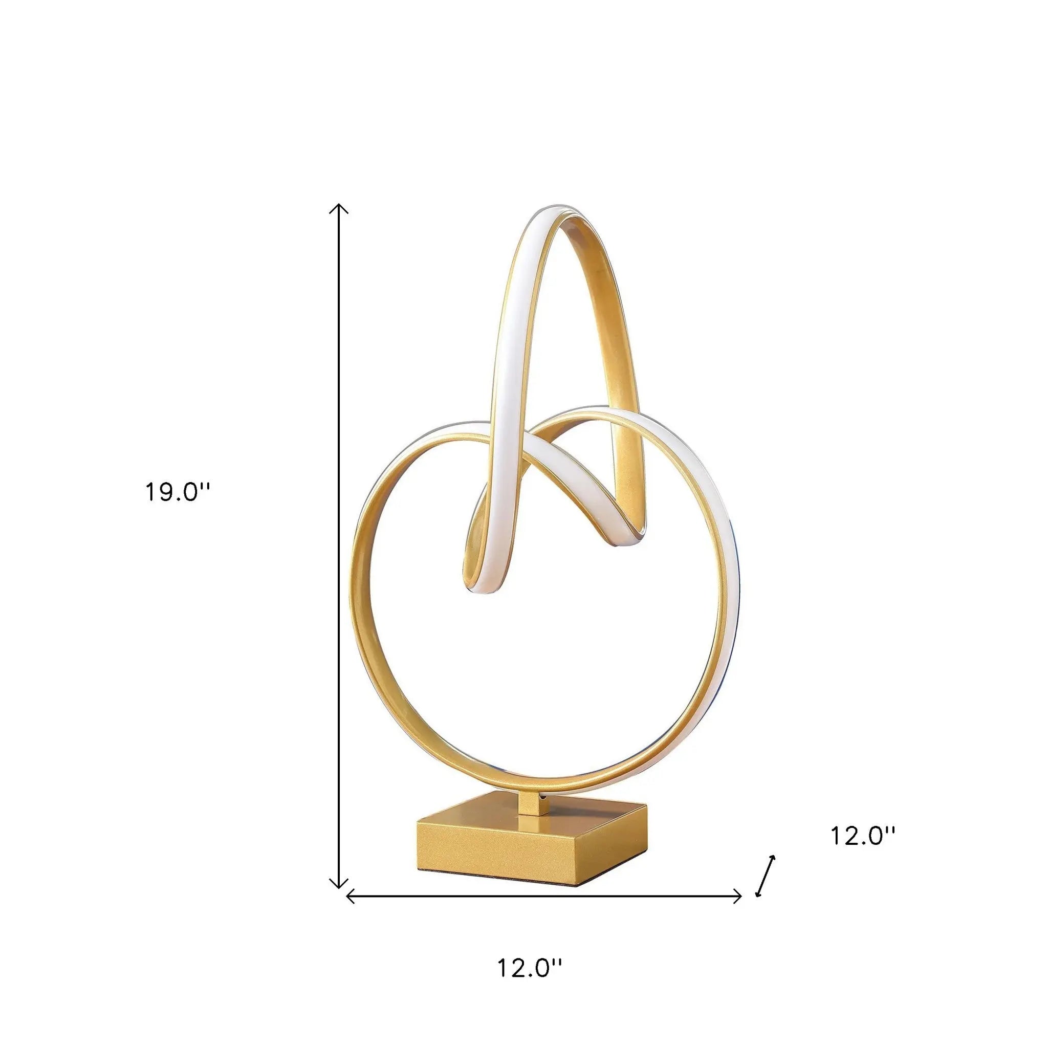 19" Gold Metal Abstract Geo LED Table Lamp Homeroots Lighting