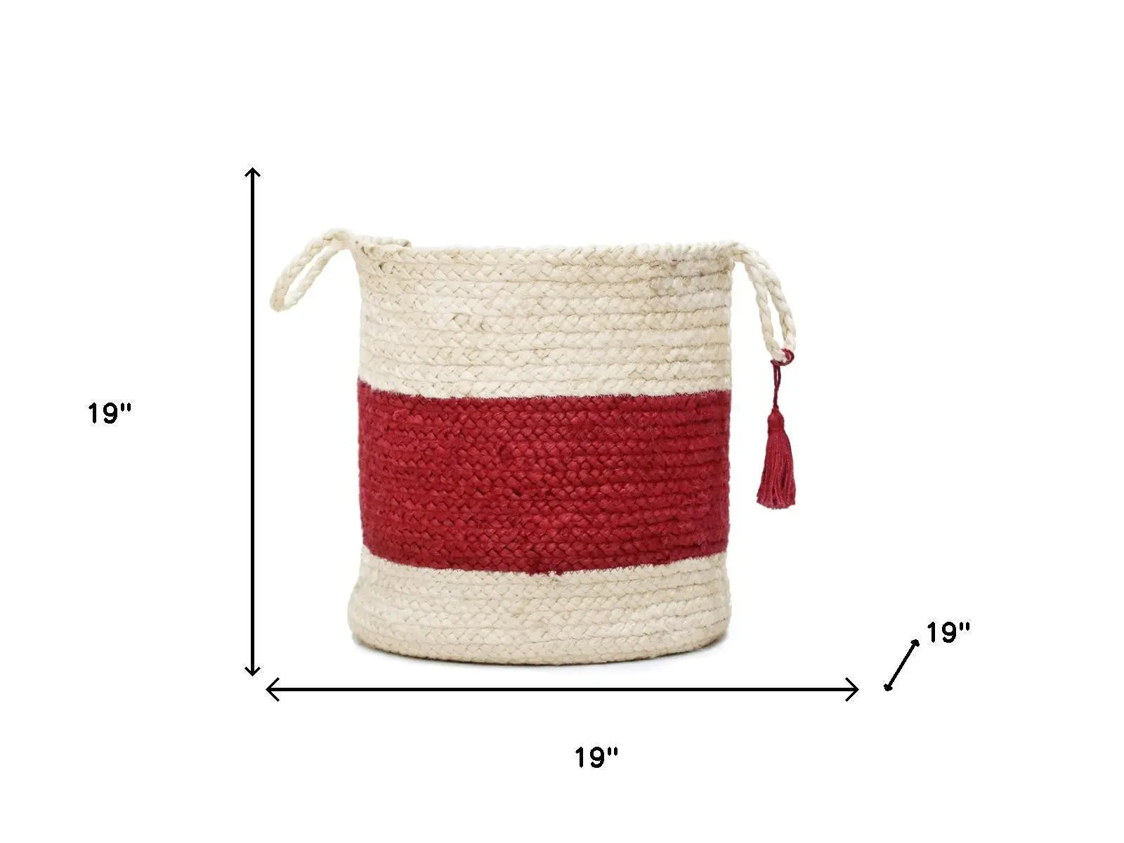 19" Ivory Nesting Jute Basket Homeroots Office