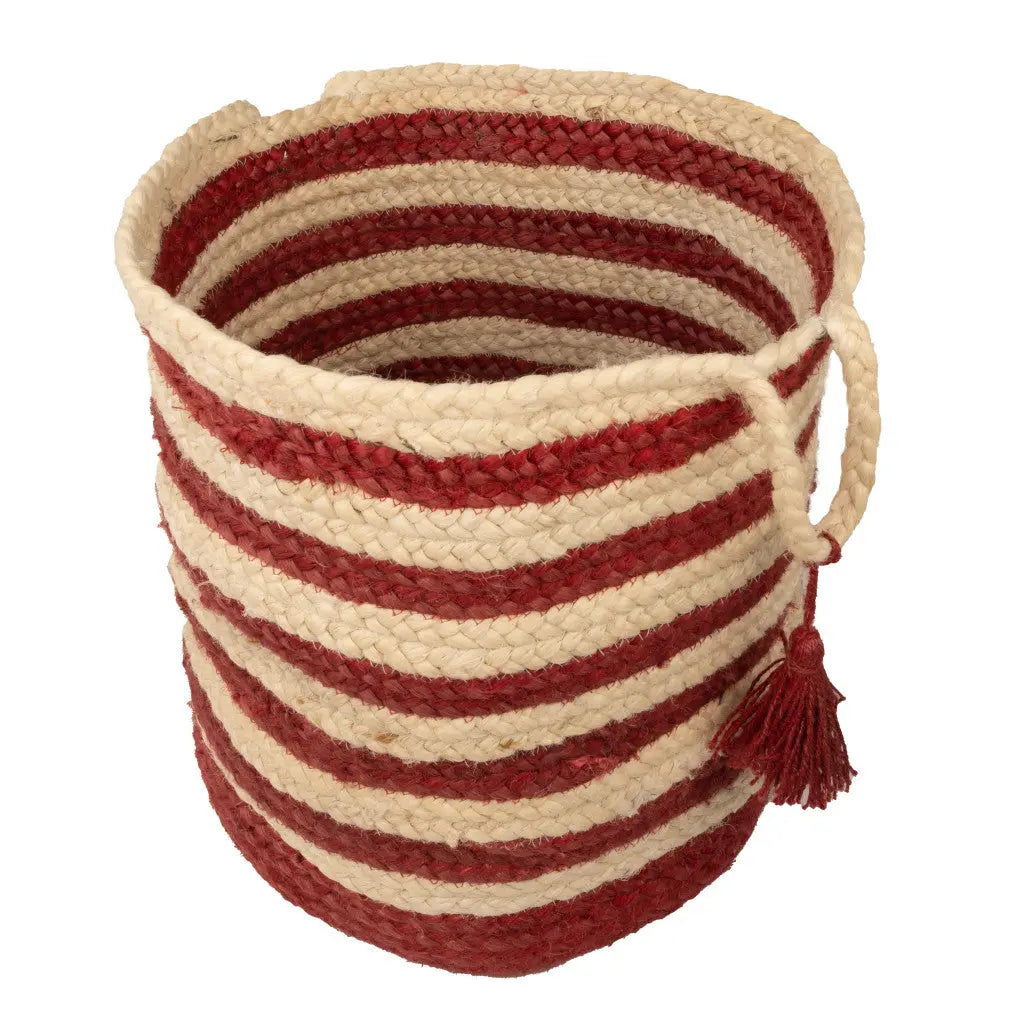 19" Ivory Nesting Jute Basket Homeroots Office