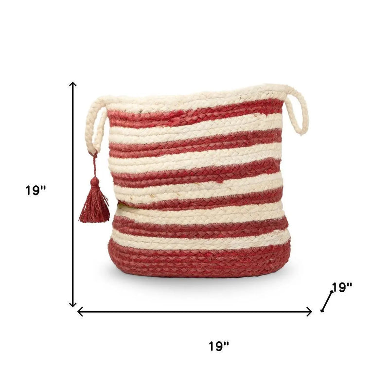 19" Ivory Nesting Jute Basket Homeroots Office