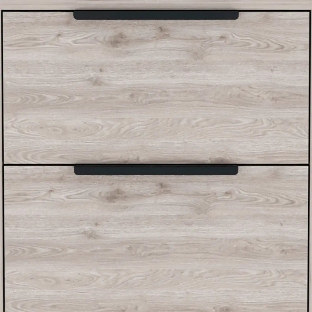 19" Light Gray Wood Two Drawer Nightstand Homeroots Bed & Bath