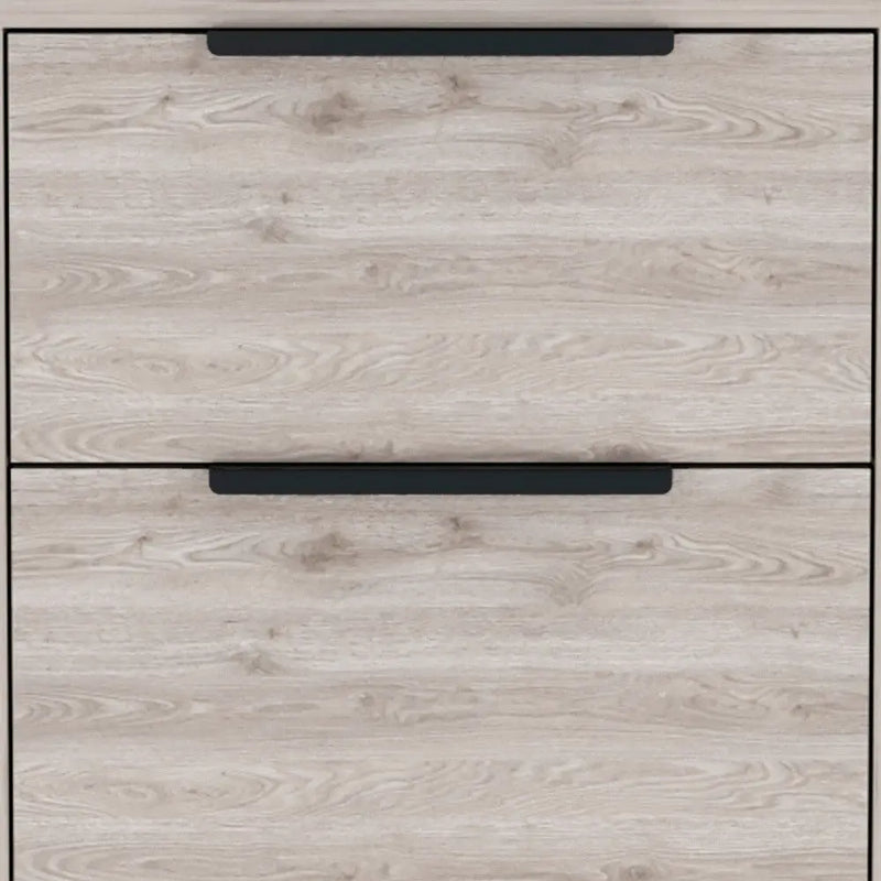 19" Light Gray Wood Two Drawer Nightstand Homeroots Bed & Bath