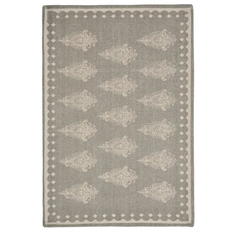 19" Set of Four Gray And Cream Geometric Medallion Cotton Placemats Homeroots Kitchen & Dining
