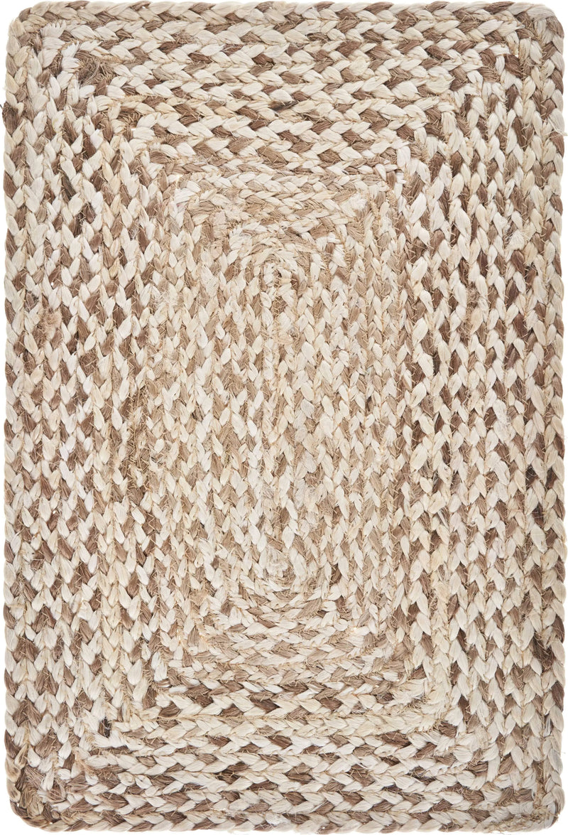 19" Set of Four Ivory And Natural Jute Placemats Homeroots Kitchen & Dining
