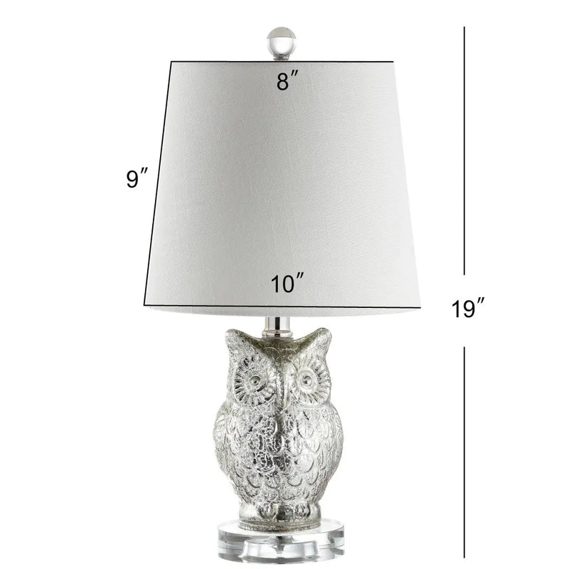 19" Silver And Clear Novelty Table Lamp With Empire Shade Homeroots Lighting