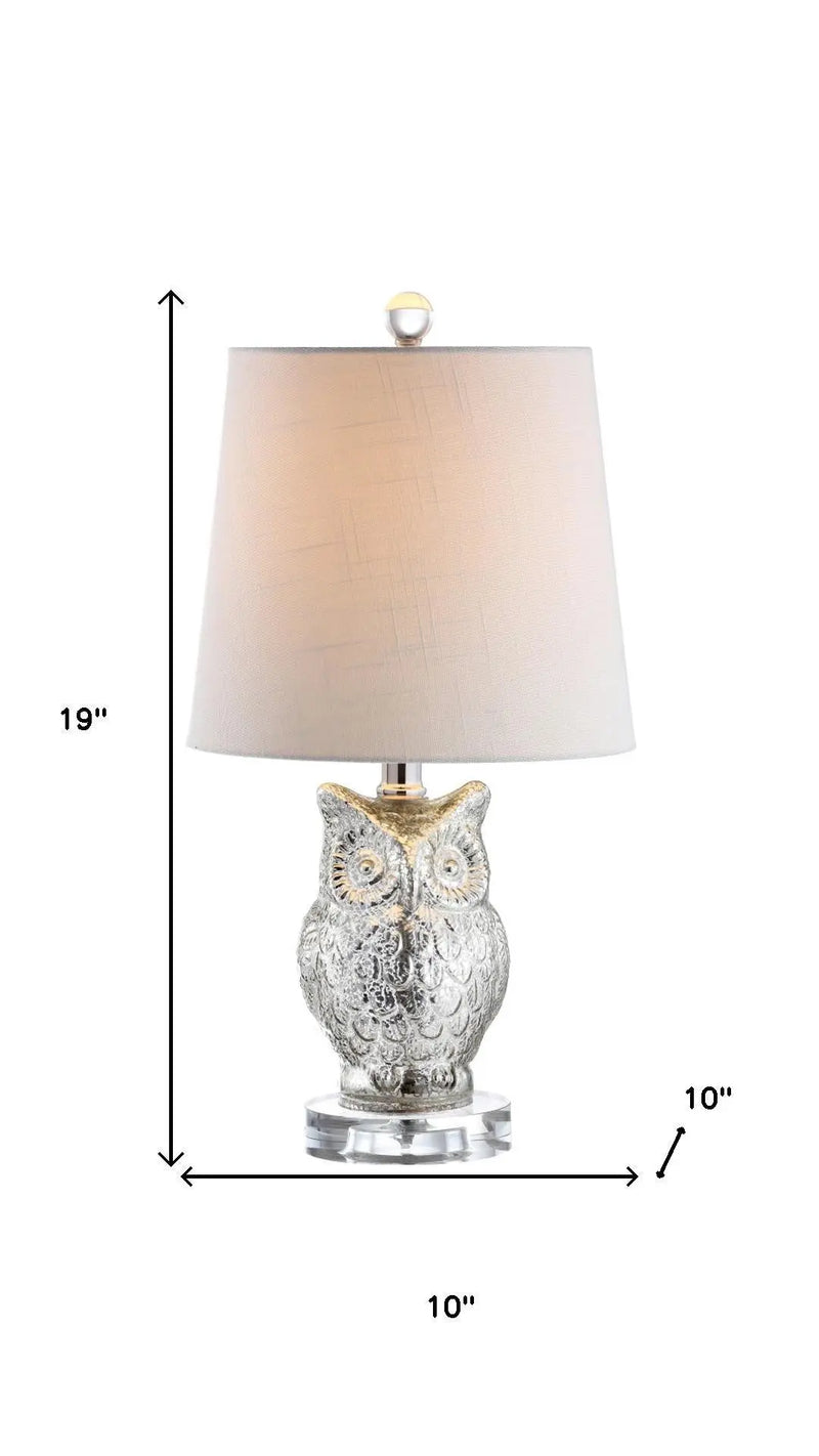 19" Silver And Clear Novelty Table Lamp With Empire Shade Homeroots Lighting
