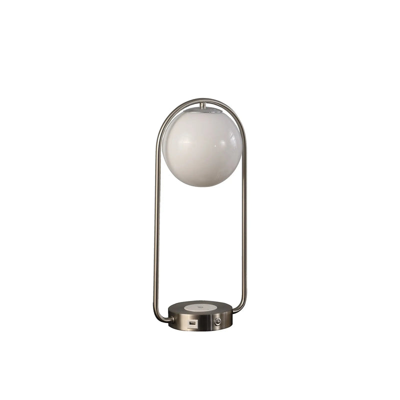 19" Silver Clip Globe USB Table Lamp Homeroots Lighting